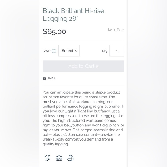 ZYIA Active Black Brilliant Hi-rise Legging 28" - Picture 8 of 9